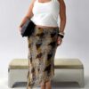 Suella Asymmetrical Midi Skirt Animal Multi Curve