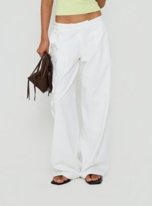 Alternative view of Mylana Straight Leg Tie Pants White