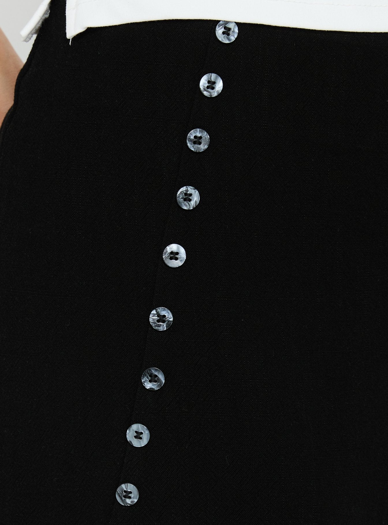 Leonelle Asymmetrical Button Mini Skirt Black - Image 5